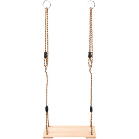 Balançoire Enfant en Bois, Balançoire Extérieure en Bois avec Corde de Chanvre réglable, pour l'intérieur et l'extérieur (1/3)