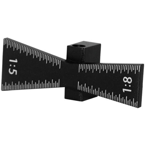 1:5 :8 Gabarit Gueue d'Aronde en Alliage d'Aluminium Jauge de Marteau à Gueue d'Aronde Guide de Marquage à Gueue d'Aronde Modèle Queue d'Aronde pour Joint à bois Marquage Menuiserie (Noir) (1/5)