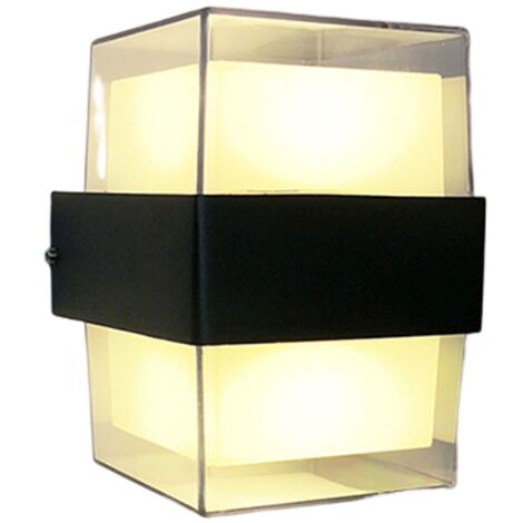 Lampe frontale de miroir de salle de bain carrée LED, noir des deux côtés, lumière blanche chaude, 12W (1/5)