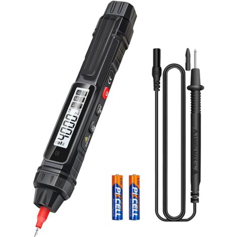 Multimètre numérique de type stylo Testeur de tension NCV sans contact Voltmetre 600V, avec écran LCD rétroéclairé, mesure la continuité de la diode de résistance à la tension AC DC pour les outils d' (1/5)