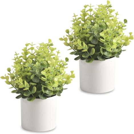 Mini Artificiel en Pot, Plante Artificielle en Plastique avec Pot pour décoration de la Maison, du Bureau (1/5)