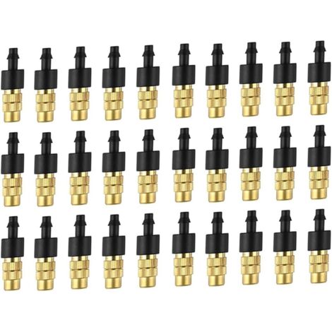 30PCS Tête de pulvérisation unique réglable en cuivre, barbillon de tête de pulvérisation en cuivre intégré tube de poil 47mm (1/5)
