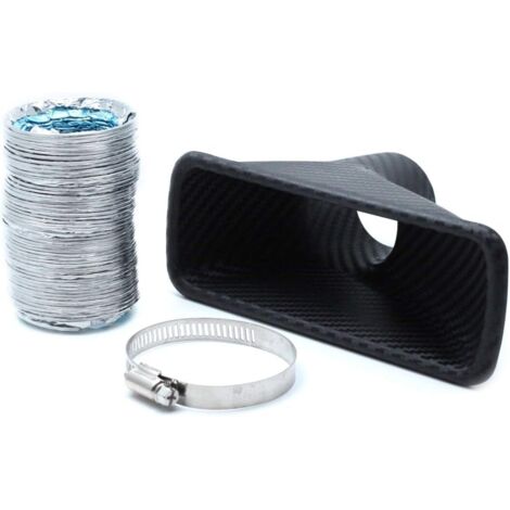 Universal Car Air Intake Pipe Carbon Fiber Rectangle Type Air Funnel Kit (1/5)