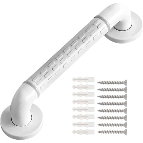 Barre D'Appui WC, Antidérapant Poignée Douche, Acier Inox et Nylon Barre de Maintien Douche, Poignée Baignoire de Sécurité pour Personnes Âgées, Handicapées, Enfants et Enceinte, Longueur 30 cm