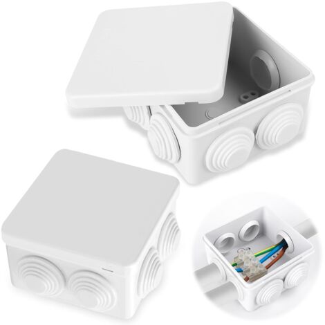 10 Pièces Boîte Dérivation Electrique Etanche Exterieur, Boite de Derivation en Saillie Carrée Avec 7 Câbles, Boîte de Jonction de Électrique-IP55 85 x 85 x 50MM (1/5)