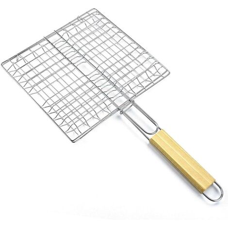 Gril gril Mesh clip, long manche Multi - usage, fer treillis grip, poignée carrée quatre hamburgers clip 23 21cm (1/5)