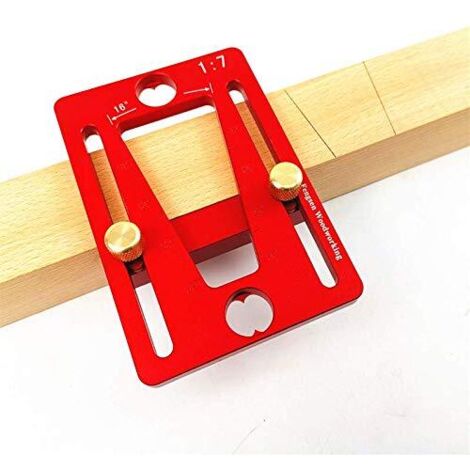 Jauge de marquage précise en alliage d'aluminium rouge/bleu à queue d'aronde, joints en bois, gabarit de tenon, outils de mesure pour le travail du bois, fabrication (couleur : rouge) (1/5)