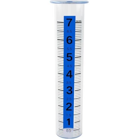 Pluviomètre à rayures bleues, pluviomètre extérieur, tube de pluie numérique épaissi en plastique (1/5)