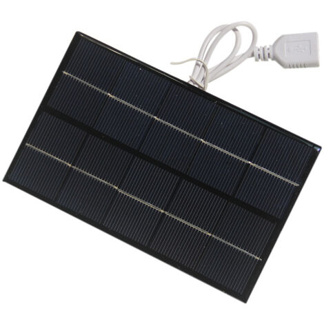 Panneau Solaire 2 W 5 V, avec Port USB, Panneaux Solaires 380mA Max, Haute efficacité, Chargeur Solaire Portable, pour Téléphone/Caméra/Tablette/Ventilateur, pour Randonnée/Camping/Extérieur (1/5)