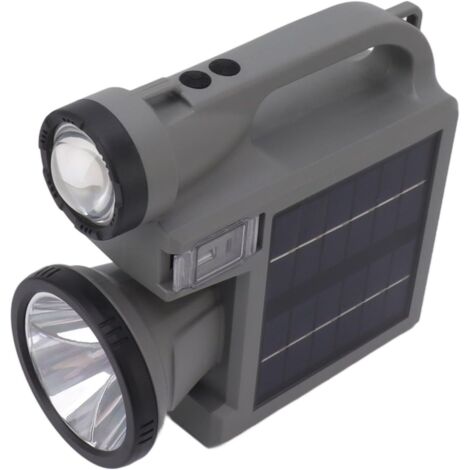 Projecteur Portable, Lampe de Poche Solaire à LED avec Double Panneau Solaire pour Urgence Extérieure, Lampes de Poche (1/5)