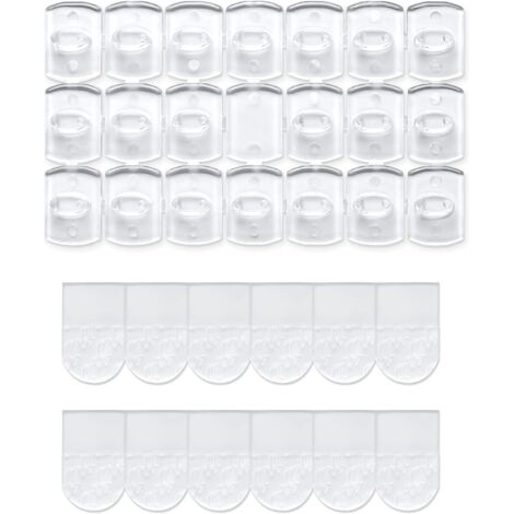 Mini Crochets de Fixation Transparents, 100 Mini Crochets et 120 Bandes Adhésives pour Guirlande Lumineuse et Décoration de Noël/Festival, Crochet Adhesif Mural Sans Abîmer et Sans Percer (1/5)
