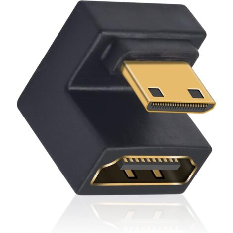 U Shape Adaptateur Mini HDMI vers HDMI 8K, Down Angle Adaptateur Mini HDMI vers HDMI Femelle supportant 8K@60Hz,48Gbps,caméra/Ordinateur Portable/HDTV/projecteur (1 Pack) (1/5)
