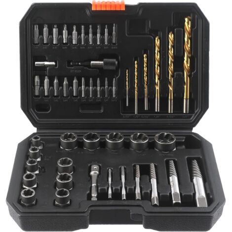 Screw Extractor Set and Left Hand Drill Bit Set - 48 Piece Easy Out Bolt Extractor Kit for Removing Damaged, Frozen, Studs, Rusted, Rounded-Off Bolts, Nuts & Screws