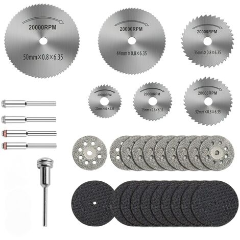 Kit d'outils rotatifs de jeu de roue de coupe 31pcs, diamant de coupe, divers accessoires en bois métal bricolage artisanat (1/5)