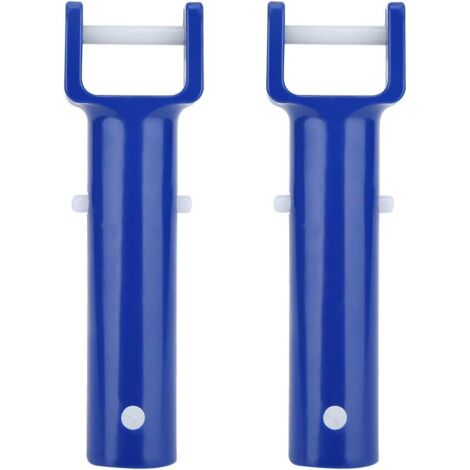 Poignée de Brosse de Piscine, 2 Pièces Bleues pour Piscine, Clip en Forme de V, Poignée de Tête de Brosse, Accessoires de Piscine de Remplacement (1/5)