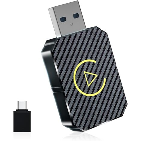 Adaptateur Automatique sans Fil CarPlay et Android, Mise à Niveau 2024 2 en 1, Connexion Automatique, Design d'aération Thermique, convertit CarPlay Filaire et Android Auto en sans Fil, USB C/A, Mini