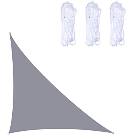 Voile d'ombrage triangulaire imperméable 3 x 4 x 5m – Protection UV 95% – Tissu polyester léger et résistant – Installation facile avec corde incluse (1/5)