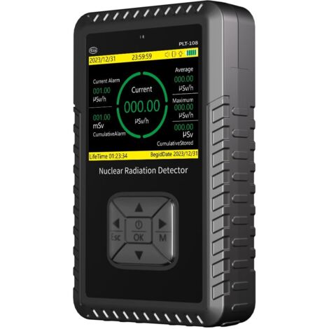 Détecteur de rayonnement nucléaire Geiger portable, moniteur de rayonnement X gamma bêta portatif, dosimètre de rayonnement rechargeable avec 3 modes d'alarme (1/5)