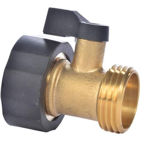 Robinet d'arrêt en laiton jaune pour tuyau d'arrosage 3/4« (env. 1,9 cm), fermeture unidirectionnelle à débit limité, pour connecteurs de tuyau 3/4 » (env. 1,9 cm) (1/5)