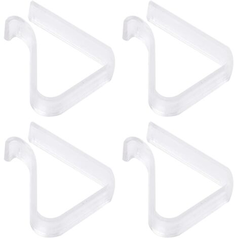 Lot de 4 pinces à nappe, pinces à nappe, pinces à nappe, accessoires pour nappe d'extérieur, cintres pour nappe d'extérieur, crochets pour nappe d'extérieur, pinces à nappe transparentes d'extérieur (1/5)