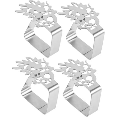 Lot de 4 Clips de Fixation de Nappe Clips de Nappe en métal Table Table à Manger Sauvage Clips de Nappe de Dessin animé antidérapants Clips de Fixation de Nappe d'extérieur Accessoires (1/5)