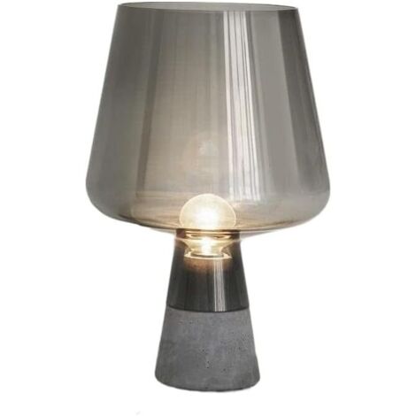 Moderne Nordique Créatif Moderne Minimaliste Ciment Salon Lampe de Table Jardin Chambre à coucher Vidre d'étude LED Protection des yeux Lampe de table Décor (Couleur: Gris, Taille: 20CM) (1/5)