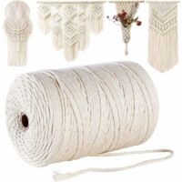 Nazalus-Vente chaude-Corde Macramé 3mm,200m fil Macrame Coton macramé,100% Naturel Fil de macramé,Ficelle Corde Macramé de Tressée DIY de Tapisserie de Plante Cintre de Décoration Artisanat