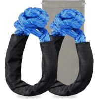 Synthetic Soft Shackle Rope 1/2 Inch X 22 Inch (38,000lbs Breaking Strength) Soft Shackle Recovery Rope for Sailing SUV ATV 4X4 Truck Jeep Recovery Climbing Towing (Blue, 2-Pack)