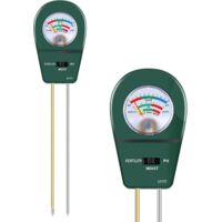 3 in 1 Soil Tester, Soil Fertility Test, Measure pH of Garden, Lawn Care, Potted, Horticultural Soil Moisture Meter Sensor, No Battery (Green)