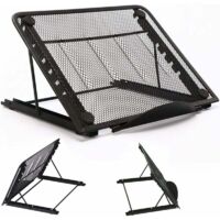 Support pour ordinateur portable, support pour ordinateur portable pliable en aluminium, support réglable pour ordinateur portable, support pour ordinateur portable ventilé avec coussin en caoutchouc