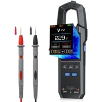 DMC-100 Digital Clamp Meter Multimeter 10000 Counts for AC/DC Current/Voltage/Diode/Resistance/Capacitor/Continuity/Temperature/Frequency/Zero Live Wire/NCV Test with Flashlight Blacklight
