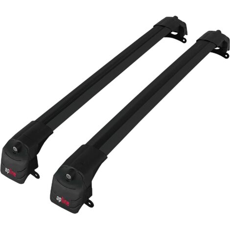 Compatible avec Jeep Compass (MP552) 2017-2025 ACE-2 Modèle Barres de Toit Railing Porte-Bagages de Voiture Aluminium Noir 2 Barres (1/5)