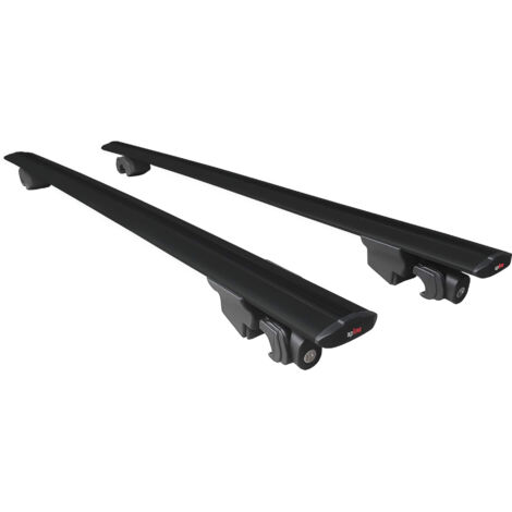 Compatible avec Jeep Compass (J4U) 2025-2026 HOOK Modèle Barres de Toit Railing Porte-Bagages de Voiture Aluminium Noir 2 Barres (1/5)