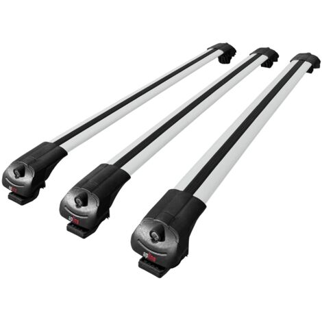 Compatible avec Renault Laguna 3 (L90) SW 2007-2015 ACE-1 Modèle Barres de Toit Railing Porte-Bagages de Voiture Aluminium Gris 3 Barres (1/5)