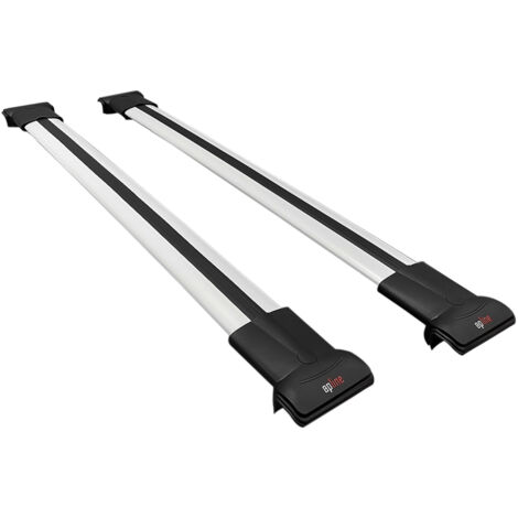 Compatible avec Ford Transit / Tourneo Courier (B460) Post-Facelift 2018-2023 FLY Modèle Barres de Toit Railing Porte-Bagages de Voiture Aluminium Gris 2 Barres (1/5)