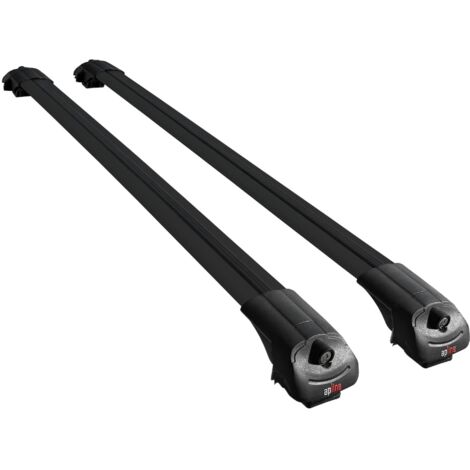 Compatible avec Peugeot Expert 2 (G9) 2007-2016 ACE-1 Modèle Barres de Toit Railing Porte-Bagages de Voiture Aluminium Noir 2 Barres (1/5)