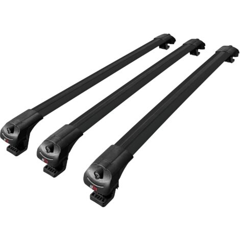 Compatible avec Renault Duster (HS) Post-Facelift 2014-2017 ACE-1 Modèle Barres de Toit Railing Porte-Bagages de Voiture Aluminium Noir 3 Barres (1/5)