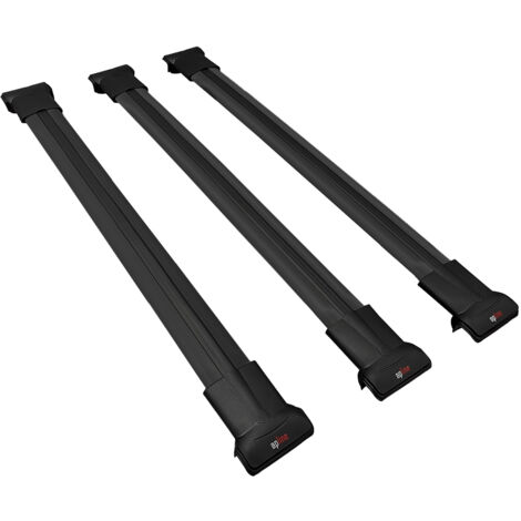 Compatible avec Vauxhall Frontera 2 Sport 1999-2004 FLY Modèle Barres de Toit Railing Porte-Bagages de Voiture Aluminium Noir 3 Barres (1/5)