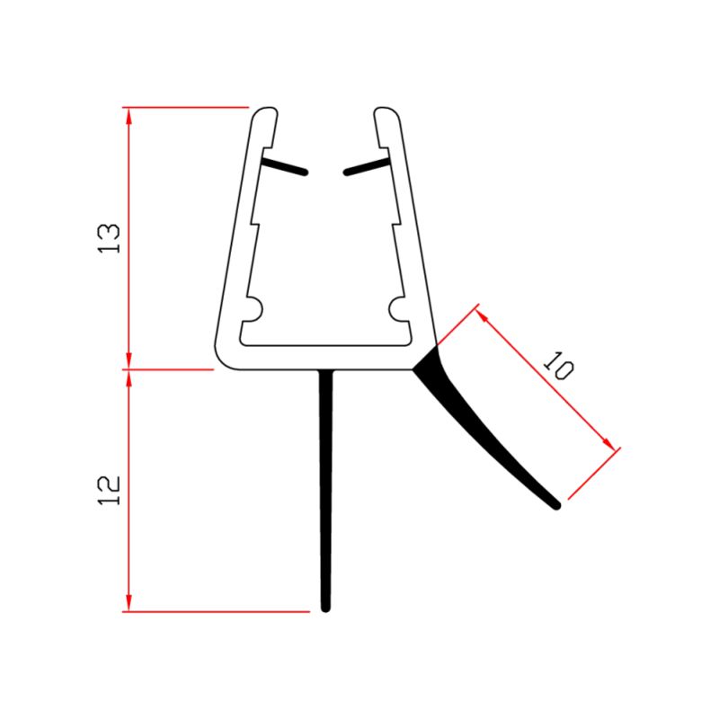 Guarnizione Box Doccia con Gocciolatoio, Vetro 6mm 8mm EC-804