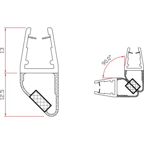 Guarnizione Magnetica Box Doccia in Vetro 6-8mm PVC Profilo di Ricambio