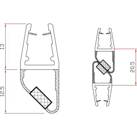 Guarnizione Magnetica Box Doccia Profilo Vetro 6mm EC-009