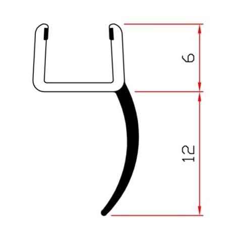 Guarnizione Box Doccia Ricambio Verticale  Vetro 6mm EC-12-309