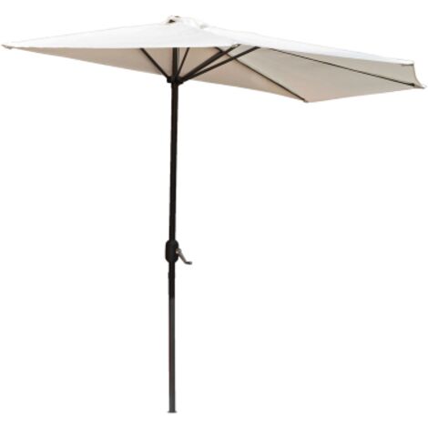 Ombrellone da parete struttura in alluminio e top in poliestere ecru'   270 cm a 5 stecche senza base da balcone giardino esterno (1/2)