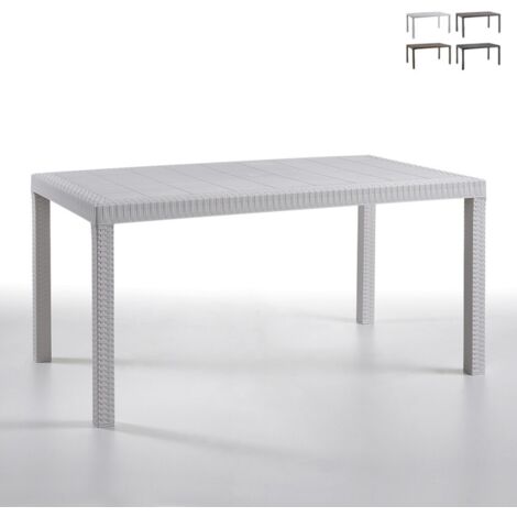 Bica Tavolo Fisso da Esterno Houston 150x92x9cm Bianco (1/10)