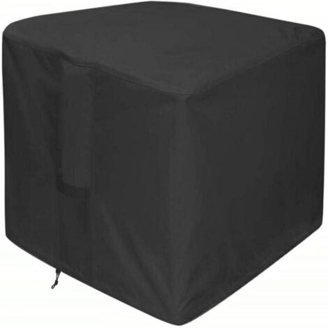 Schutzhülle für Feuerstelle im Freien – 420D quadratisch, wasserdicht und strapazierfähig, schwarz (quadratisch – 82 x 82 x 61 cm)