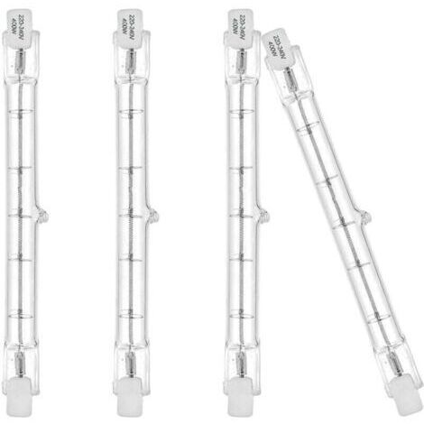 Eco-Halogenlampen R7S 118 mm 400 W 230 V 3100 lm warmweiß 2700 K Typ J Lampe für Arbeits-, Sicherheits-, Landschaftsbeleuchtung, Straßenbeleuchtung (4er-Pack) [Energieklasse C]