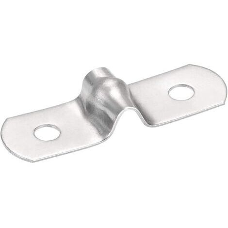 Packung mit 45 Schlauchschellen für 5-mm-Rohre, Rohrbefestigung, starre 2-Loch-Schelle, starre Drahtgitterbefestigung aus Edelstahl 201, Zaunbefestigung (silber) (1/5)