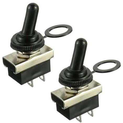 KN3(D)-101 12V 25A 2-Positionen 2-poliger wasserdichter Ein/Aus-Wippschalter mit Gummikappe (2 Stück) (1/5)