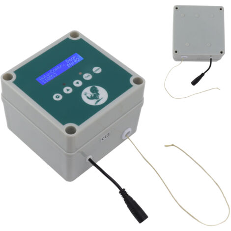 Eosnow Automatische Hühnerstall-Türsteuerung, IP44-Käfigöffner, Fernbedienung, Geflügelstall-Türantriebsmotor-Kit mit Timer, Lichtsensor, 100 bis 240 V, EU-Stecker