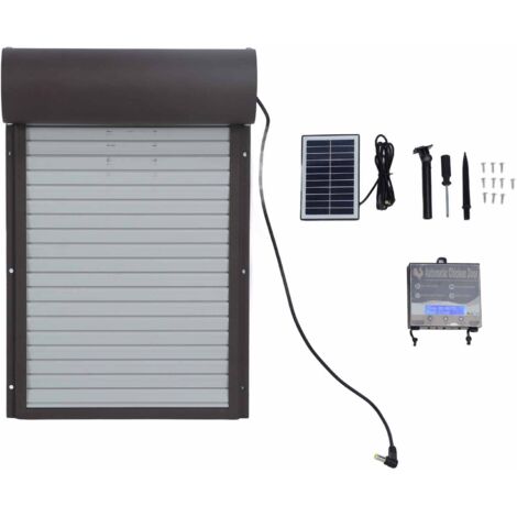 Eosnow Automatische Hühnerkoop -Tür Solar Powerd Metall Rolling Vorhang Haus mit Timer für Entengeflügel